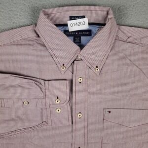 Tommy Hilfiger Size 16.5/17 Large Red Long Sleeve Button Up Shirt